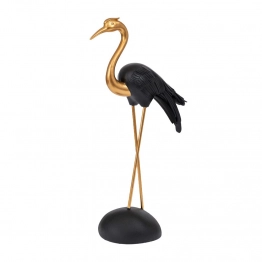 Διακοσμητικός Επιτραπέζιος Ερωδιός Polyresin Χρυσός-Μαύρος 18x9,5x38εκ. iliadis 91751