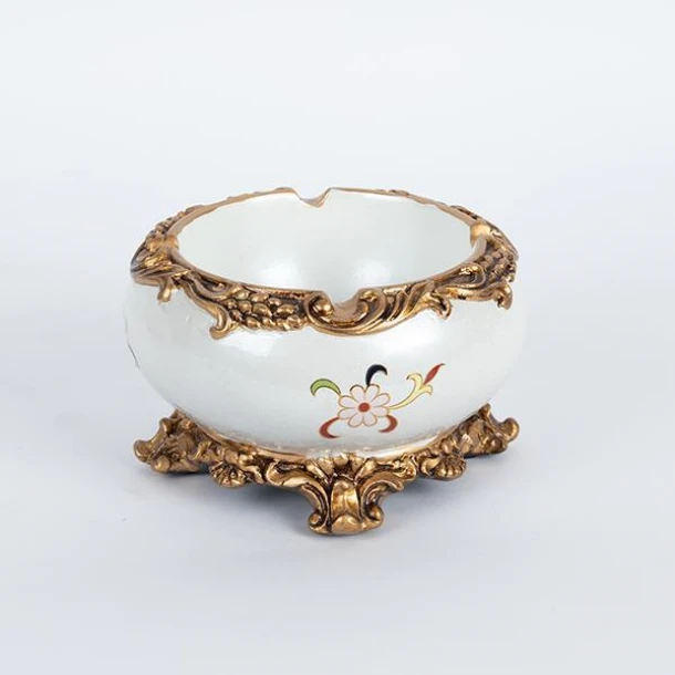 Διακοσμητικό Μπωλ Πορσελάνη-Polyresin Λευκό 15x15x9,5εκ. ESTHETI 752-21015