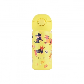 Θερμός Παιδικό Ανοξείδωτο Με Καλαμάκι Pet Party 350ml-7x7x18εκ. Save The Aegean Estia 01-43636