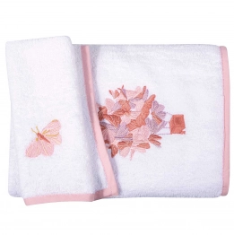 Σετ Πετσέτες 2τμχ Βαμβακερές Με Κέντημα Essential 8864 Pink-White Greenwich Polo Club