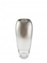 Βάζο Χειροποίητο Φυσητό Γυαλί Ασημί-Διάφανο 12x28,7εκ. Zen Collection 25.43.52137