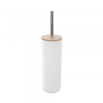 Πιγκάλ Πλαστικό Λευκό Με Κάλυμμα Μπαμπού 9,5x40εκ. MRShome DS-8929B10