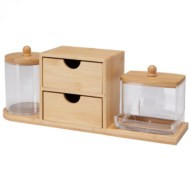 Κουτία Αποθήκευσης Καλλυντικών PS/Bamboo Σε Βάση 29,5x8x11,3εκ. MRShome 0066000