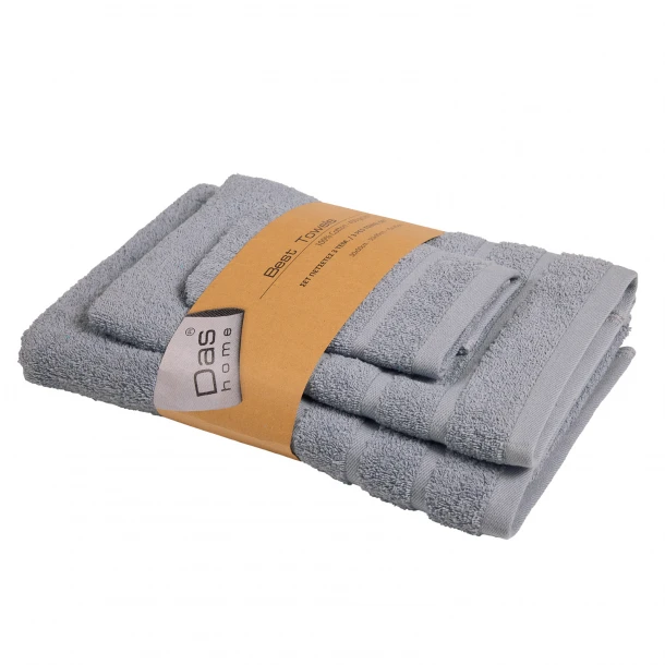 Σετ Πετσέτες 3τμχ Βαμβακερές Best 0701 Dusty Blue Das Home