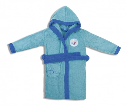 Μπουρνούζι Παιδικό Με Κουκούλα Βαμβακερό Disney Frozen Τυρκουάζ Size 02 DimCol