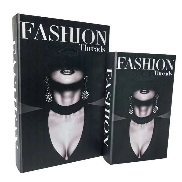 Διακοσμητικό Κουτί Βιβλίο Σετ 2τμχ Ξύλινο Μαύρο ESPIEL 30x20x6,5εκ.-24x15x4,5εκ. BIB103