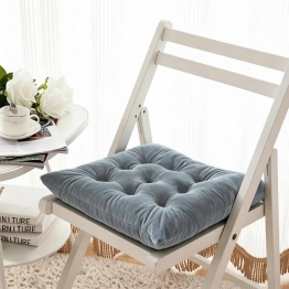 Μαξιλάρι Καρέκλας Polyester 40x40εκ. Velvet Silver Melinen 20006652