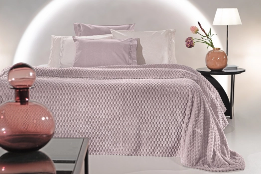Σετ 2τμχ Κουβέρτα Μονή Velour Fleece 160x240εκ. Με Διακοσμητική Μαξιλαροθήκη Smoothie Melanze Guy Laroche