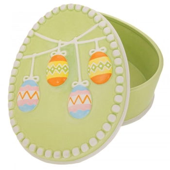 Πασχαλινή Μπισκοτιέρα Κεραμική Πράσινη 24x18x10εκ. iliadis 89271