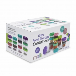 Σετ 12τμχ Δοχεία Γυάλινα Με Καπάκι Glass Baby Food Containers Melii MEL16900