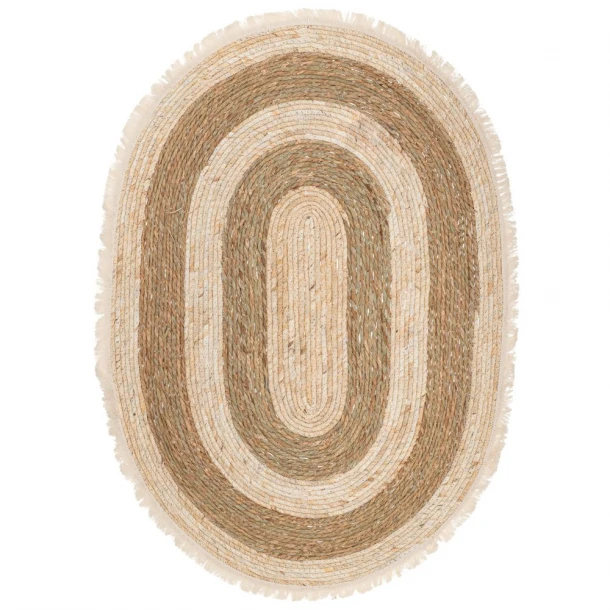 Χαλί Jute-Βαμβακερό Boho Οβάλ 80x120εκ. Καφέ-Natural iliadis 90157