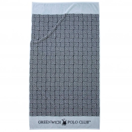 Πετσέτα Θαλάσσης Βαμβακερή 90x170εκ. Essential 3731 Μαύρη-Γκρι Greenwich Polo Club