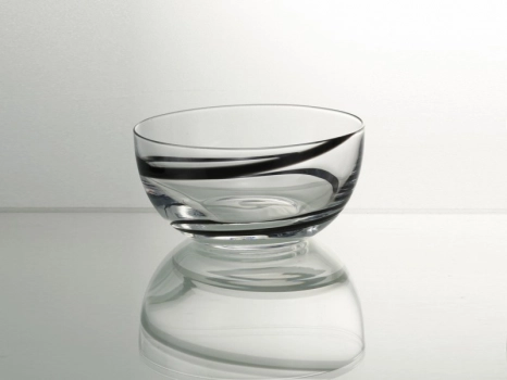 Μπωλάκι Σερβιρίσματος Σετ 6τμχ Γυάλινα Black Spiral 13εκ. Cryspo Trio 25.025.23