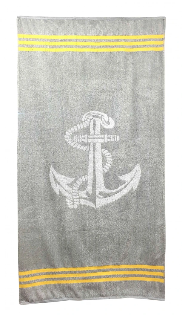Πετσέτα Θαλάσσης Βαμβακερή Βελουτέ Ζακάρ 85x160εκ. Design 8 Komvos Home 7088885-29