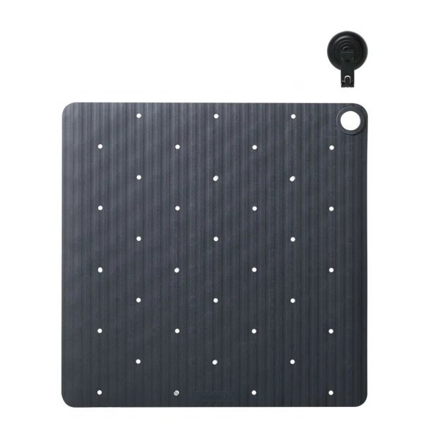 Ταπέτο Αντιολισθητικό Ντουζιέρας Καουτσούκ 55x55εκ. Ribb Anthracite Sealskin 800621