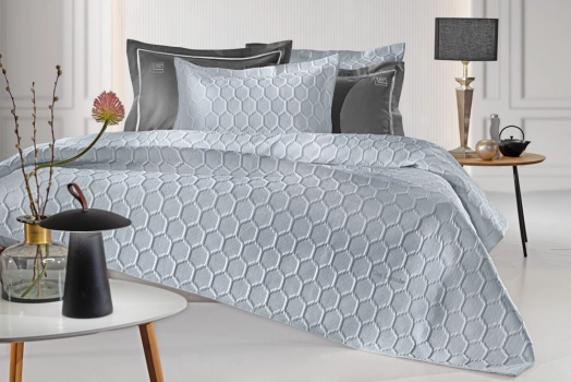 Σετ Κουβερλί Microsatin King Size 250x240εκ. Hive Silver Guy Laroche