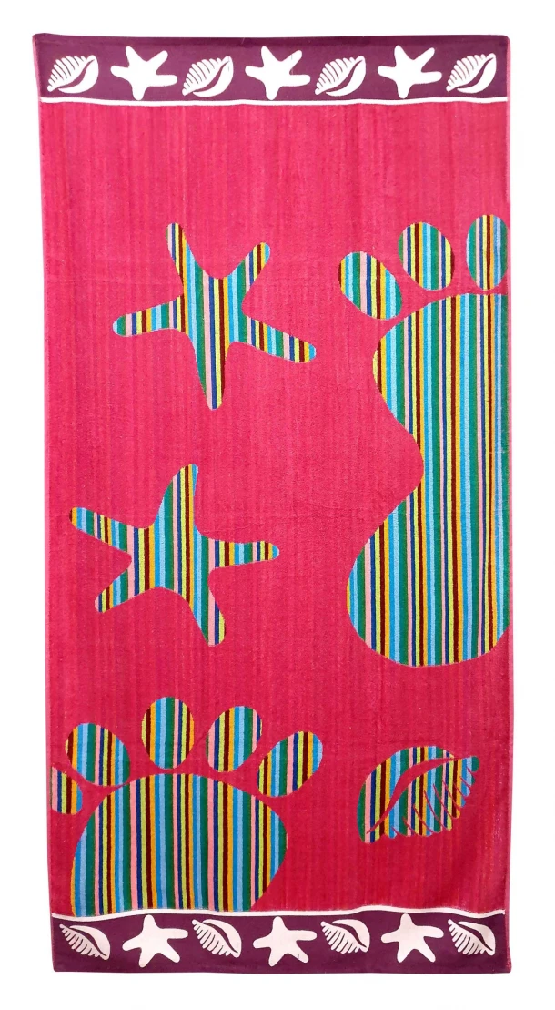 Πετσέτα Θαλάσσης Βαμβακερή Βελουτέ Ζακάρ 85x160εκ. Design 9 Komvos Home 7088885-30