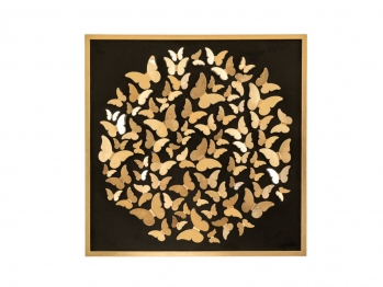 Πίνακας Μεταλλικός Μαύρος-Χρυσός 80x2,x80εκ. Zen Collection 25.17.51556