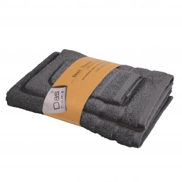 Σετ Πετσέτες 3τμχ Βαμβακερές Best 0705 Dark Grey Das Home