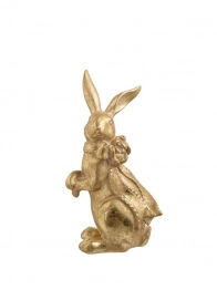 Διακοσμητικός Πασχαλινός Λαγός Polyester Χρυσός Σαγρέ 9,6x6x17εκ. Zen Collection 26.6.52481