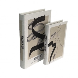 Διακοσμητικό Κουτί Βιβλίο Σετ 2τμχ Ξύλινο Μπεζ ESPIEL 30x20x6,5εκ.-24x15x4,5εκ. KOB201