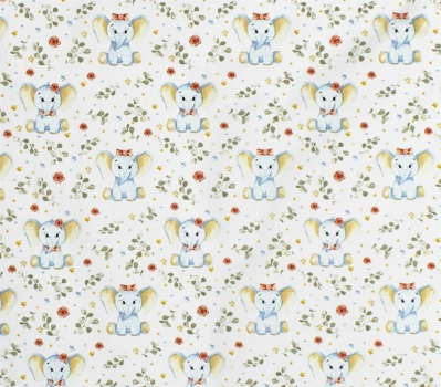 Πάνα Χασές Bebe Βαμβακερή 80x80εκ. Elephant 175 White-Blue DimCol