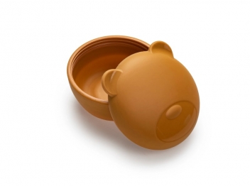 Μπωλ Με Καπάκι Σιλικόνης Bear Καφέ 350ml Melii MEL12700