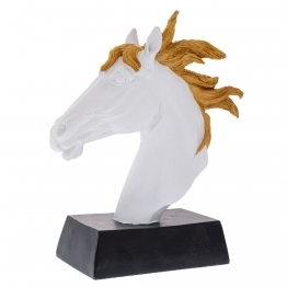 Διακοσμητικό Επιτραπέζιο Άλογο Polyresin Λευκό-Χρυσό iliadis 23x11x28,5εκ. 84564