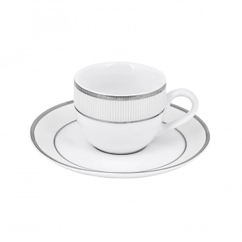Φλιτζάνι Καφέ Σετ 6τμχ Πορσελάνης Λευκό 90ml Classic Stripes Oriana Ferelli PR17310210