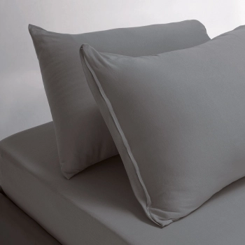 Σετ Σεντόνι Με 2 Μαξιλαροθήκες Βαμβακερό King Με Λάστιχο 180x200+35εκ. Jersey Grey Melinen 20004905