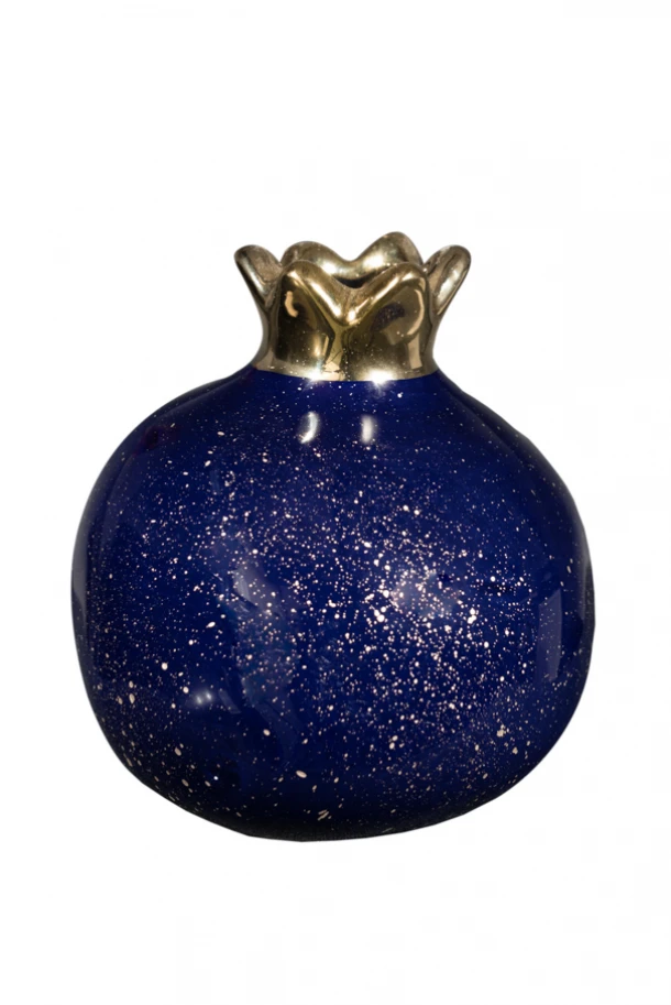 Ρόδι Κεραμικό Μπλε-Χρυσό 13εκ. Zen Collection 21.19.47605