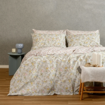 Σετ Σεντόνια Polycotton Υπέρδιπλα Με Λάστιχο 160x200+32εκ. Chloe Aqua Casual Line Melinen 20004735