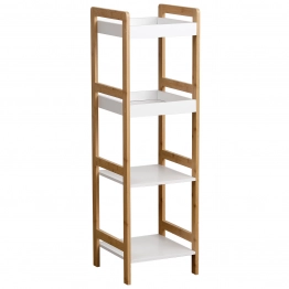 Ραφιέρα 4 Θέσεων Bamboo-MDF Μπεζ-Λευκή 34x33x110εκ. MRShome 1148000