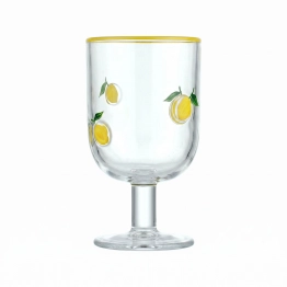 Ποτήρι Κρασιού Γυάλινο 380ml Με Λεμόνια Handmark Estia 07-40789