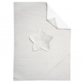 Κουβέρτα Fleece Αγκαλιάς-Λίκνου 75x100εκ. Essential Baby 8846 Γκρι-Λευκή Greenwich Polo Club