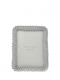 Κορνίζα Polyester Με Μπίλιες Ασημί-Λευκή 15x20εκ. Zen Collection 25.21.51512