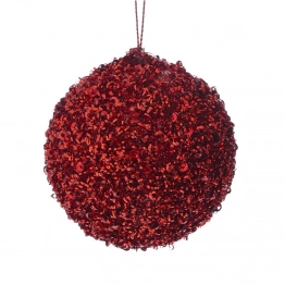 Χριστουγεννιάτικη Μπάλα Polyfoam Κόκκινη Glitter 6εκ. iliadis 83480