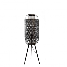 Φωτιστικό Επιδαπέδιο Μεταλλικό Μαύρο-Χρυσό ESPIEL 27x27x93εκ. FUT405