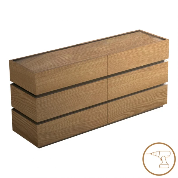 Συρταριέρα Sonlen pakoworld mdf σε oak απόχρωση 120x40x72εκ