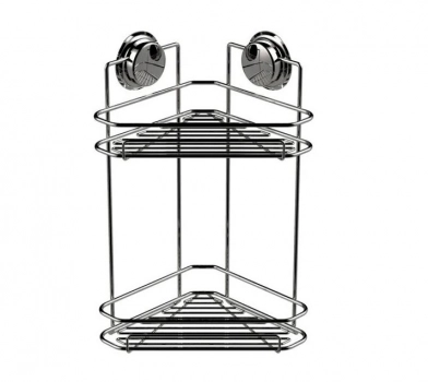 Εταζέρα 2 Όροφη Γωνιακή Με Βεντούζες 21x39εκ. Chrome Elementals Sealskin 66362364818