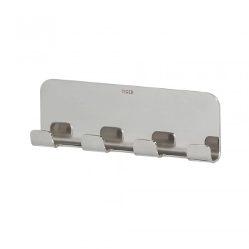 Κρεμάστρα-Άγκιστρο 4 Θέσεων Πετσέτας Επιτοίχιο Ανοξείδωτο Colar Inox 15,5x2x4,9εκ. Tiger 1314730346