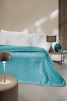 Κουβέρτα Soft Velvet Υπέρδιπλη 220x240εκ. Logo Petrol Guy Laroche