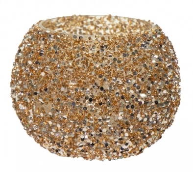 Κηροπήγιο Γυάλινο 16x12εκ. Strass Gold Art Et Lumiere 30536