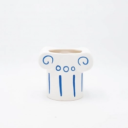 Βάζο Πορσελάνης Λευκό-Μπλε 17x11,6x14,6εκ. ESTHETI 819-00223