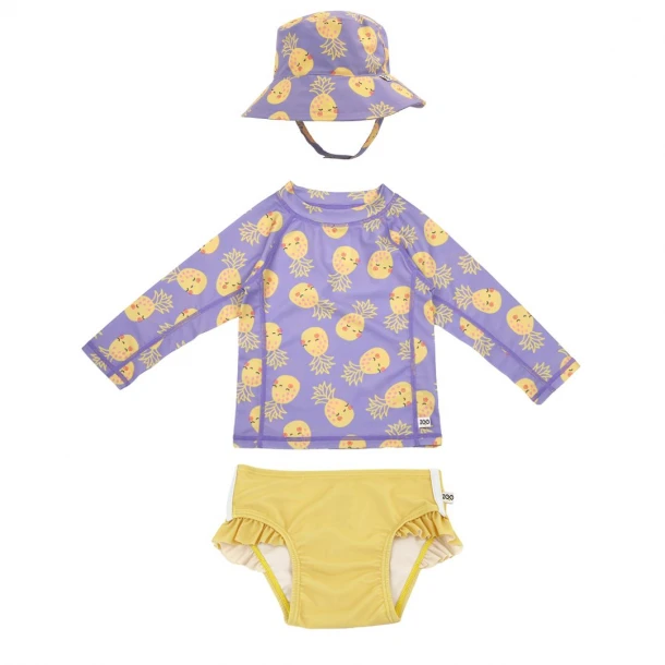 Σετ Μαγιό Με Καπέλο Και Μπλούζα UV 12-24μηνών Pineapple Zoocchini ZOO16012