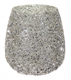 Κηροπήγιο Γυάλινο 9,5x9εκ. Strass Silver Art Et Lumiere 30542