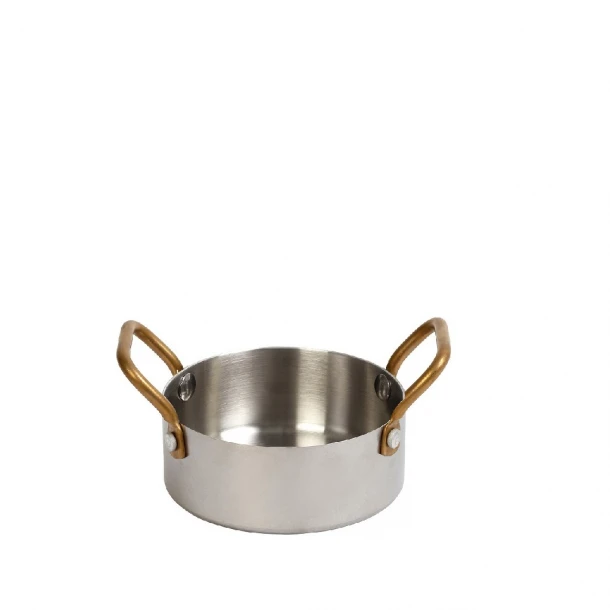 Σκεύος Σερβιρίσματος Ανοξείδωτο 18/10 Με Λαβές Shiny Silver ESPIEL 15x10x5εκ./360ml FEV303