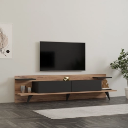 Έπιπλο τηλεόρασης Astry pakoworld καρυδί με ανθρακί 180x36,8x45εκ