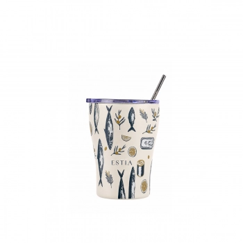 Θερμός-Ποτήρι Ανοξείδωτο Coffee Mug Salt Life Save The Aegean Estia 350ml-8,7x12,5εκ. 01-48976