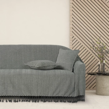 Ριχτάρι Chenille Διθέσιος 180x250εκ. Throws Line 0275 Dark Grey Das Home